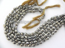 Pyrite Faceted Oval Shape Beads